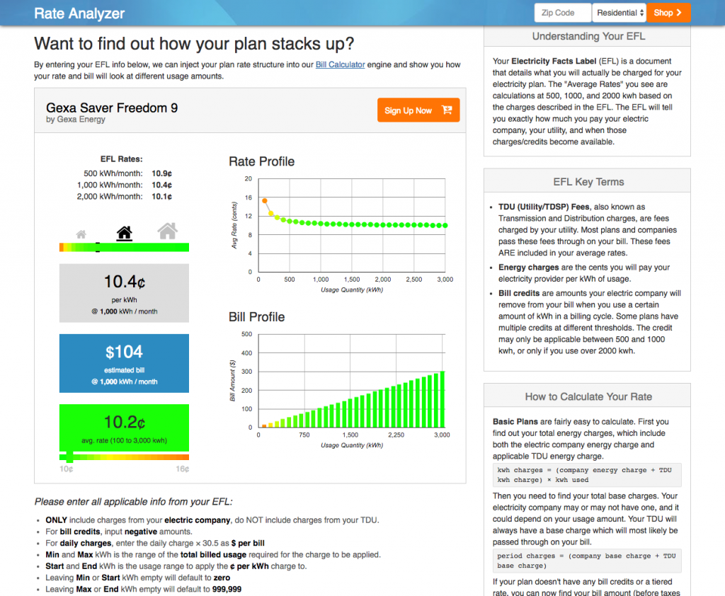 Texas Electricity Rate Analyzer