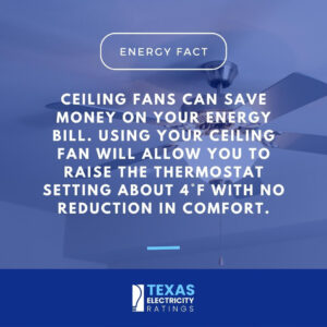 Cut your Dallas electric bills when you use ceiling fans to keep cool!
