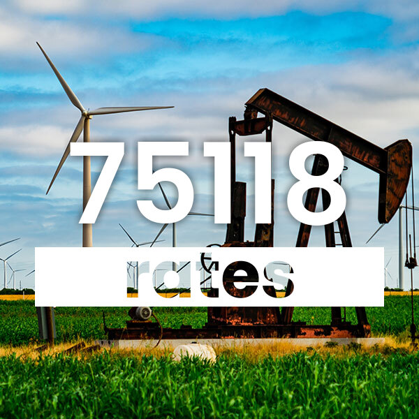 Electricity rates for  75118 Texas