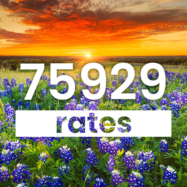 Electricity rates for  75929 Texas